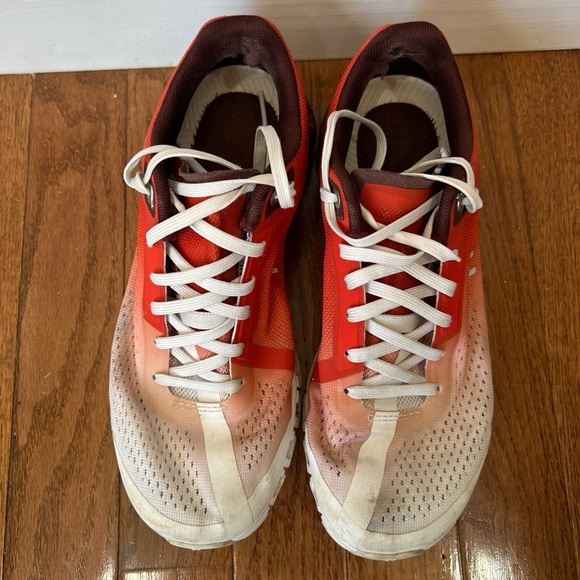 On Cloud Running Shoes Sneakers Women’s Size 6 White Orange - Picture 3 of 11